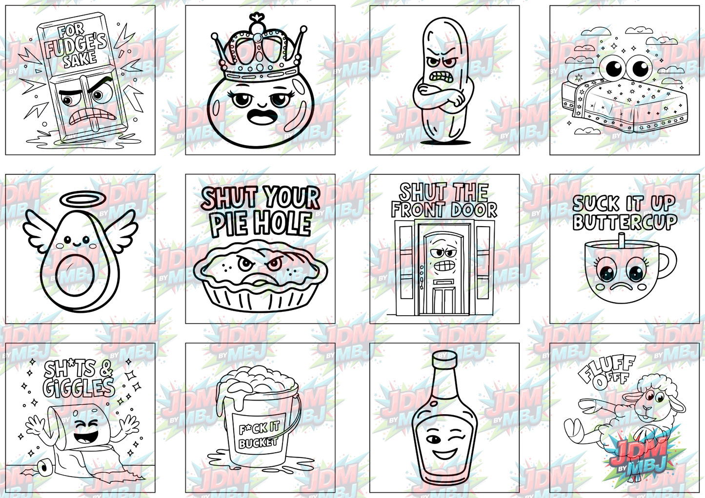 Funny Swearing Digital Colouring Pages