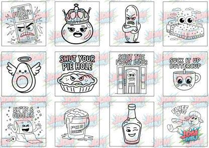 Funny Swearing Digital Colouring Pages