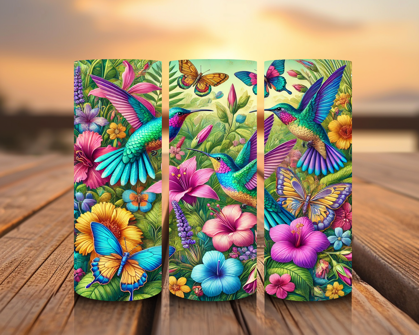 Impresiones de sublimación de aves y mariposas