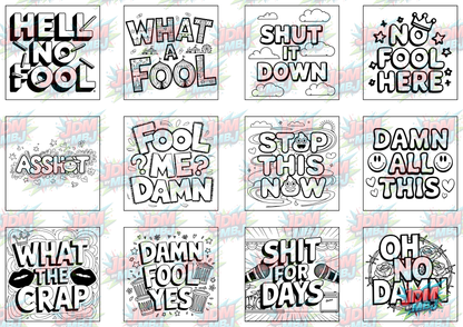Swear Words "Bold & Easy" Volume 5 Digital Colouring Pages