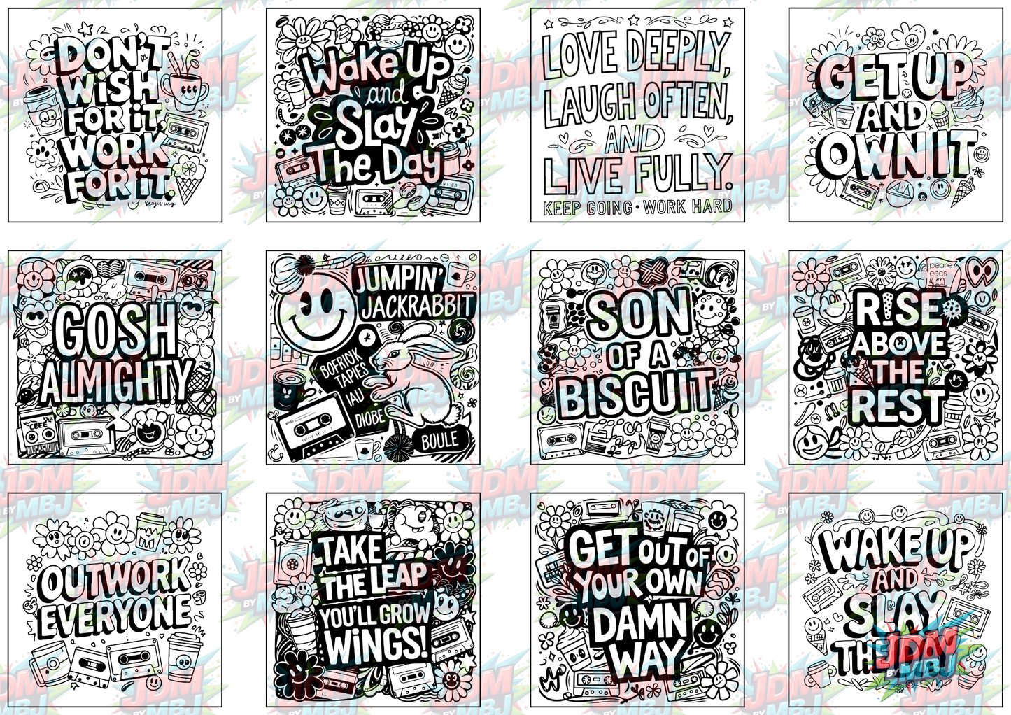Swear Words "Bold & Easy" Volume 7 Digital Colouring Pages