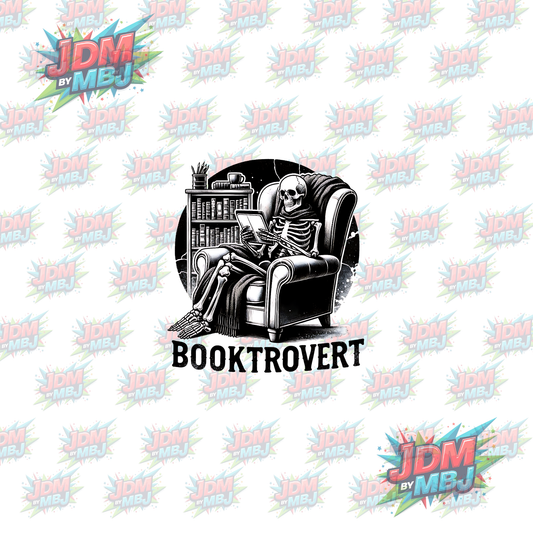 Iron On - Booktrovert "Skull" DTF 20cm