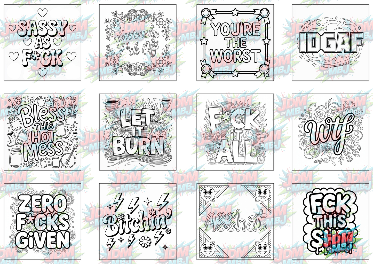 Seriously Fuck OFF Digital Colouring Pages