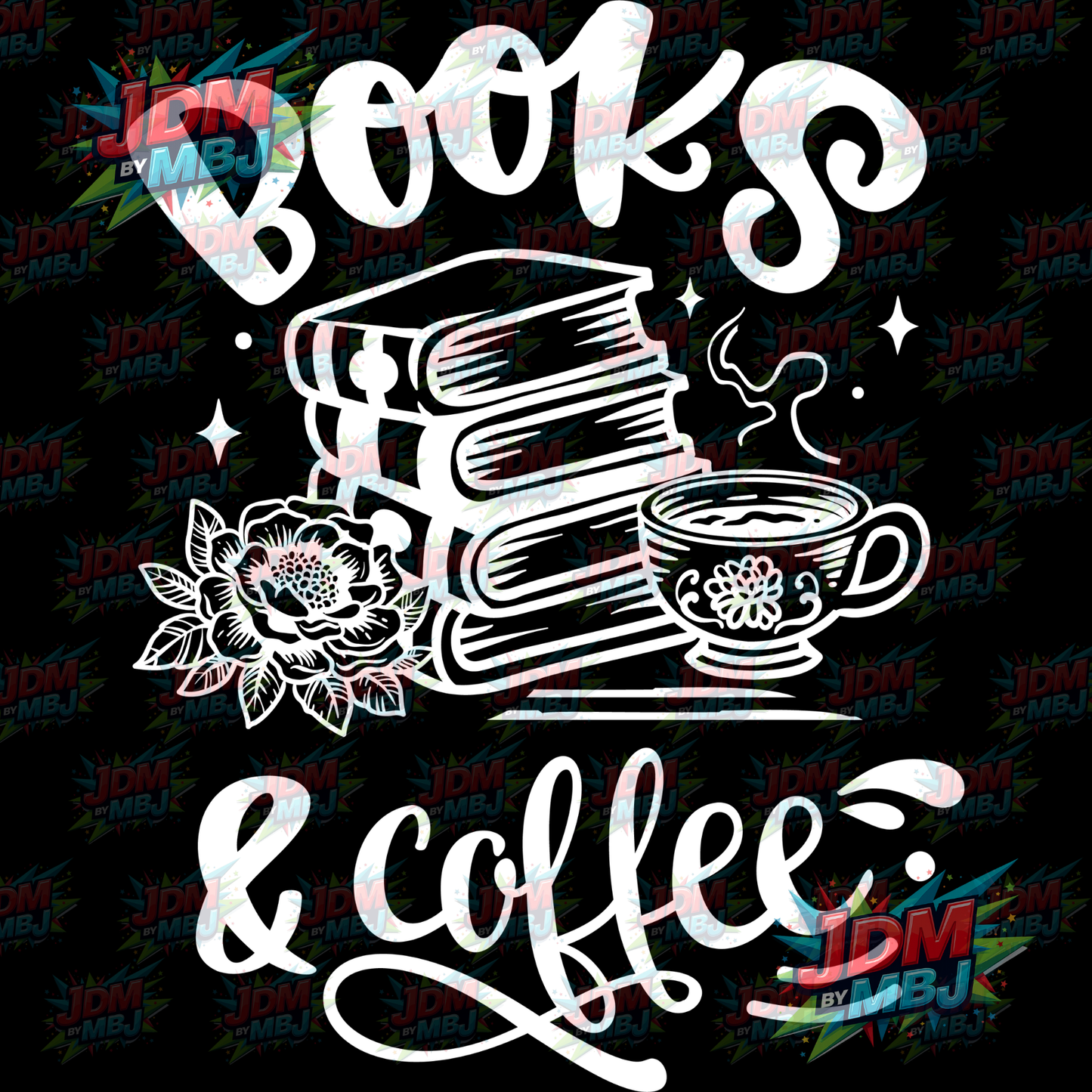 Iron On - Books & Coffee DTF 20cm