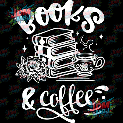 Iron On - Books & Coffee DTF 20cm
