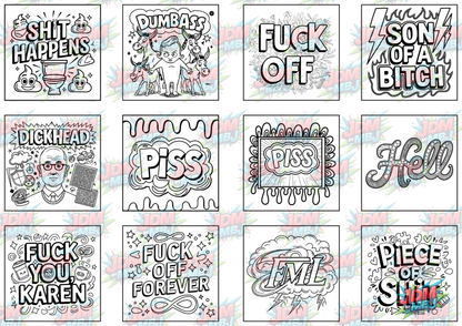Swear Words "Bold & Easy" Volume 3 Digital Colouring Pages
