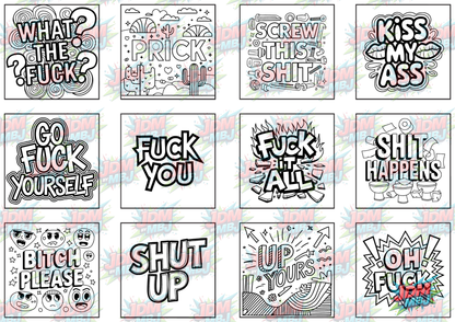 Swear Words "Bold & Easy" Volume 2 Digital Colouring Pages