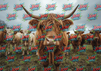 Highland Cow Cutting Board Sublimation Prints