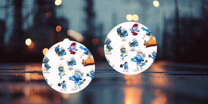 Impresiones de sublimación de posavasos para coche de Pitufo (8 por página)