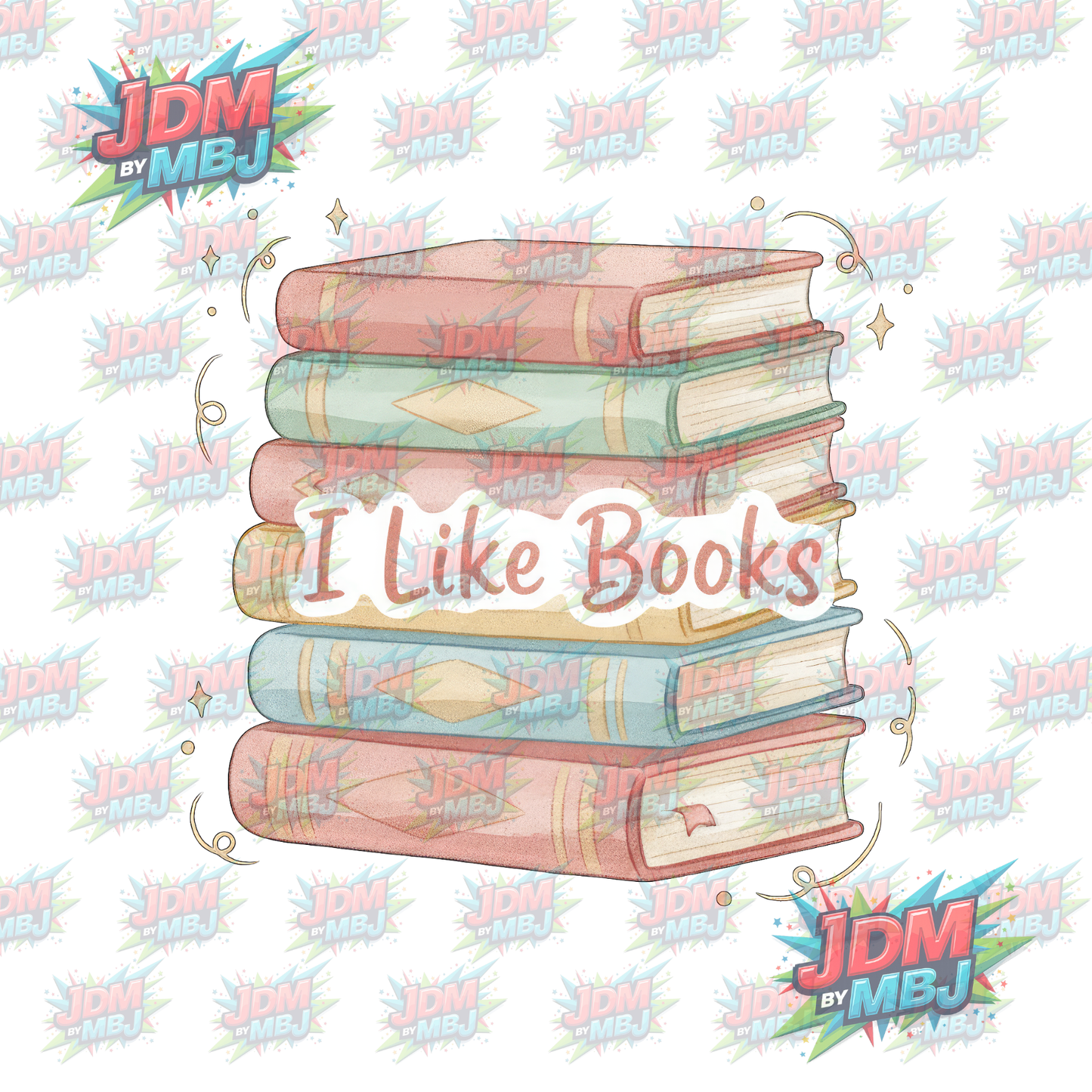 Iron On - I Like Books DTF 20cm