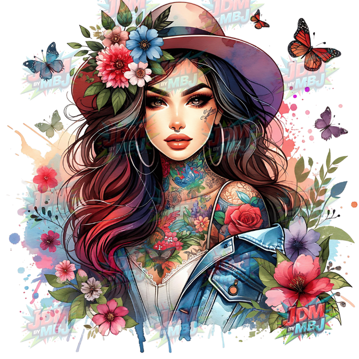 Iron On - Tattoo Girl DTF 25cm
