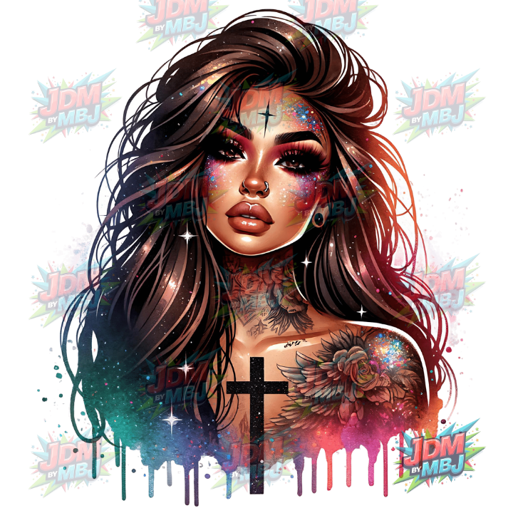 Iron On - Tattoo Girl DTF 25cm