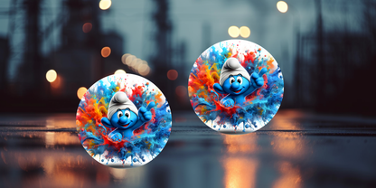 Impresiones de sublimación de posavasos para coche de Pitufo (8 por página)