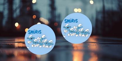 Impresiones de sublimación de posavasos para coche de Pitufo (8 por página)