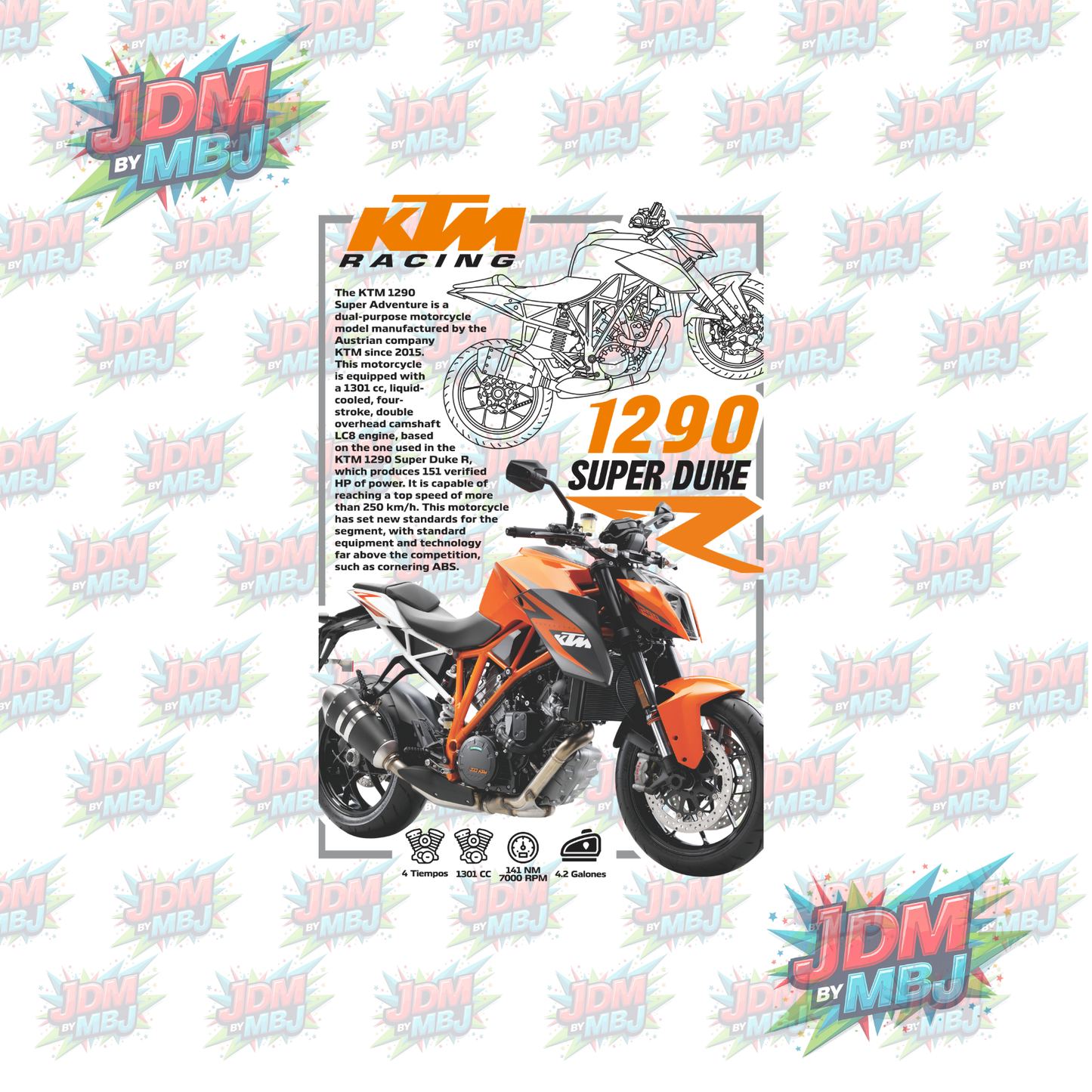 Iron On - Motorcycle  DTF