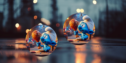 Impresiones de sublimación de posavasos para coche de Pitufo (8 por página)