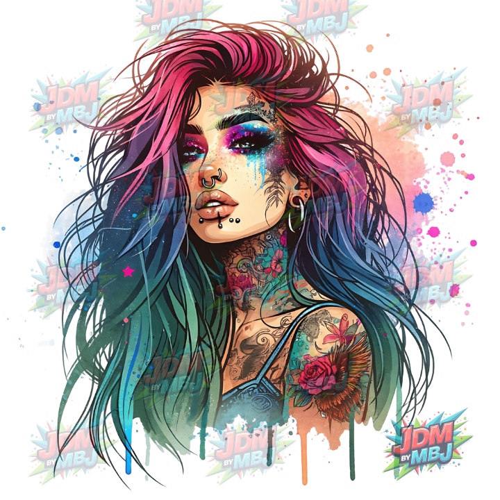 Iron On - Tattoo Girl DTF 25cm