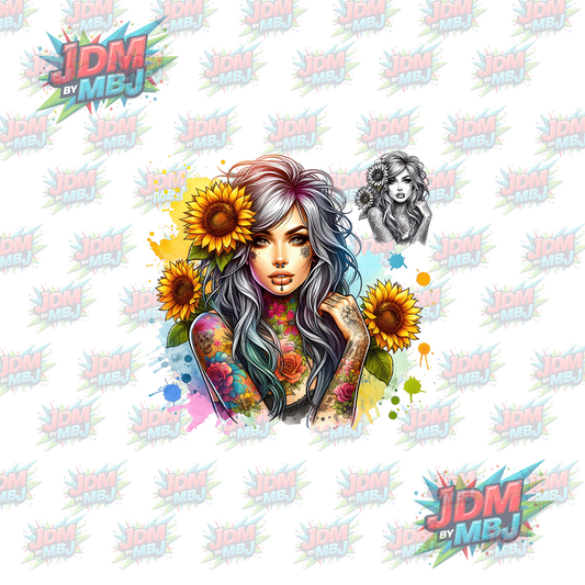 Iron On - Tattoo Girl DTF