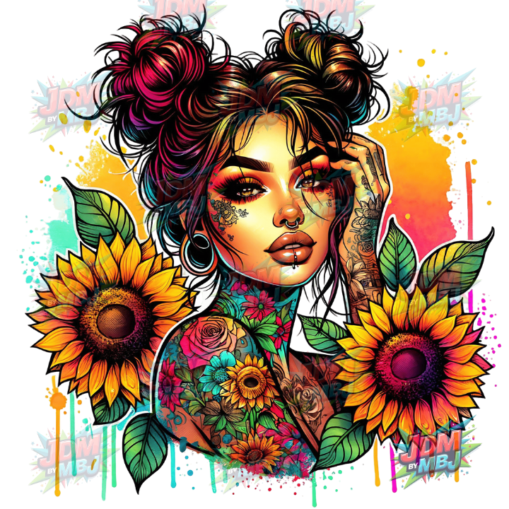 Iron On - Tattoo Girl DTF 25cm