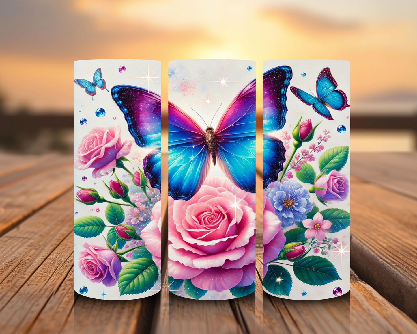 Impresiones de sublimación de aves y mariposas