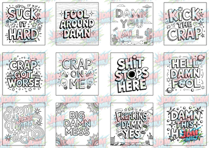 Swear Words "Bold & Easy" Volume 5 Digital Colouring Pages
