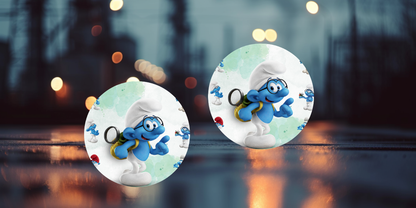 Impresiones de sublimación de posavasos para coche de Pitufo (8 por página)