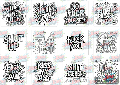 Swear Words "Bold & Easy" Volume 1 Digital Colouring Pages