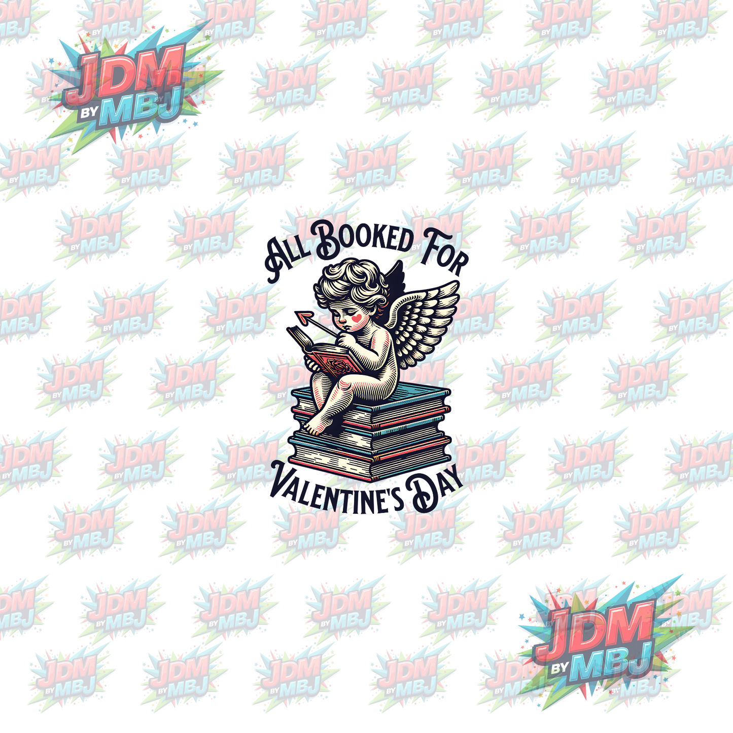 Iron On - All Booked for Valentine's Day DTF 20cm
