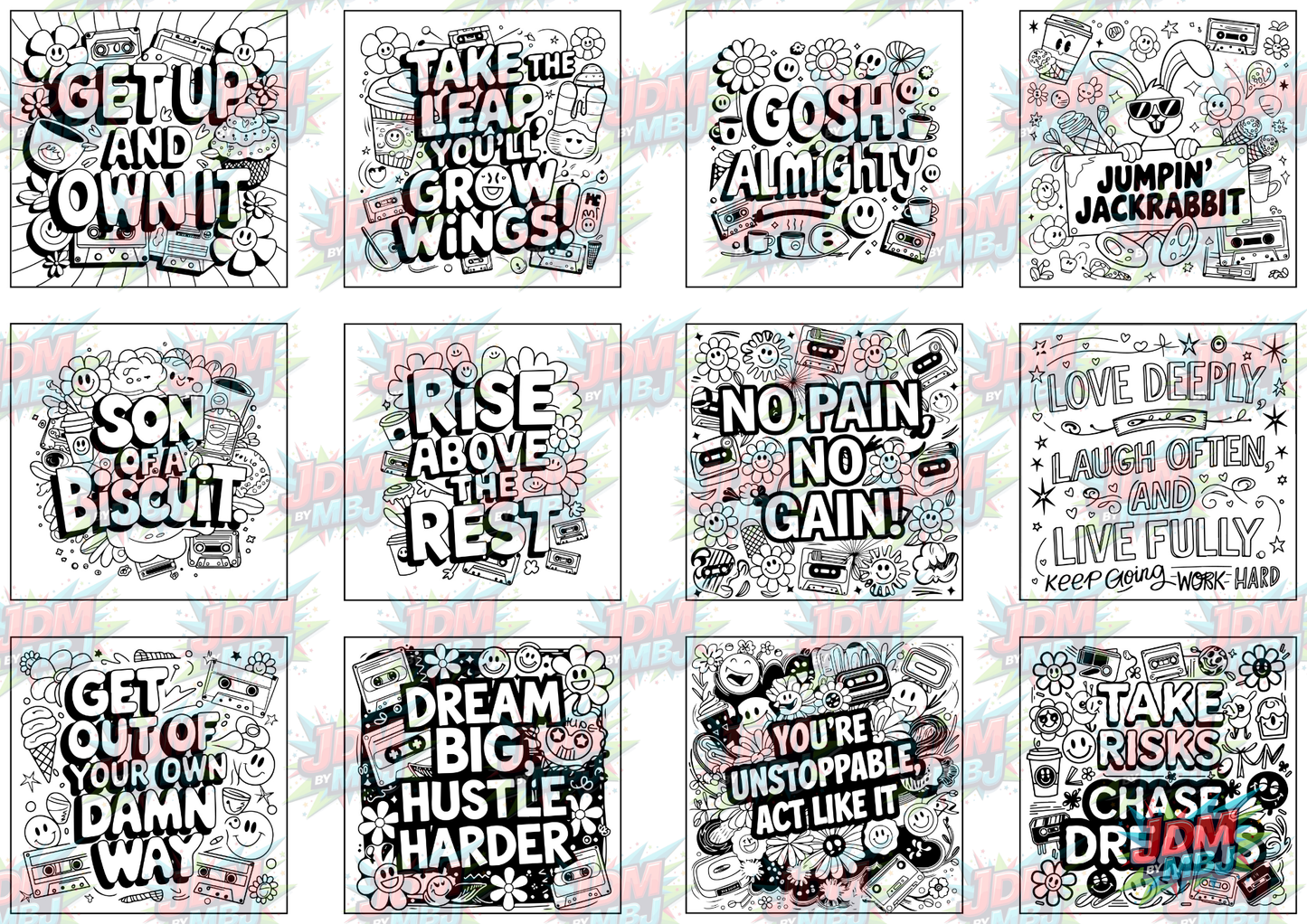 Swear Words "Bold & Easy" Volume 7 Digital Colouring Pages