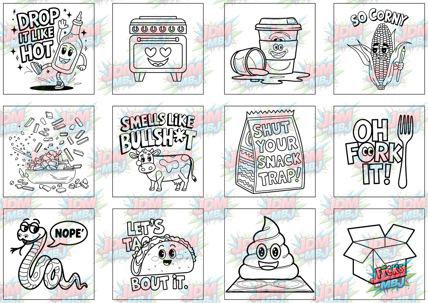 Funny Swearing Digital Colouring Pages