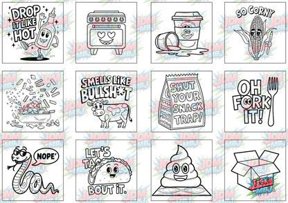 Funny Swearing Digital Colouring Pages