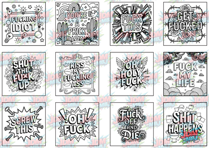 Swear Words "Bold & Easy" Volume 3 Digital Colouring Pages