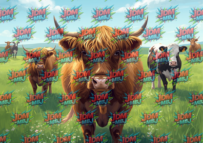 Highland Cow Cutting Board Sublimation Prints