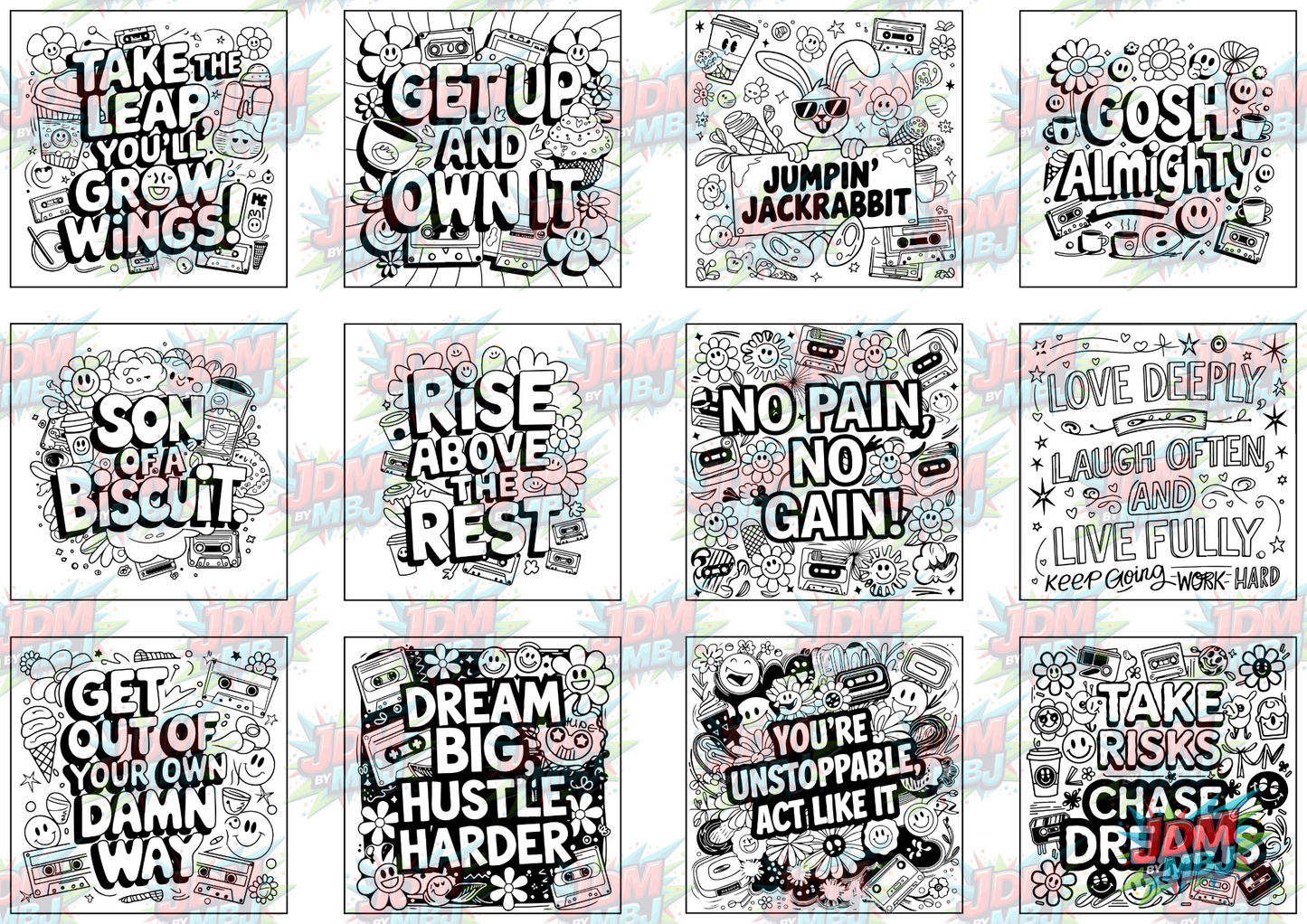Swear Words "Bold & Easy" Volume 6 Digital Colouring Pages