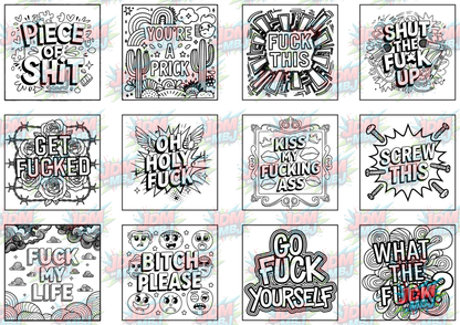 Swear Words "Bold & Easy" Volume 4 Digital Colouring Pages