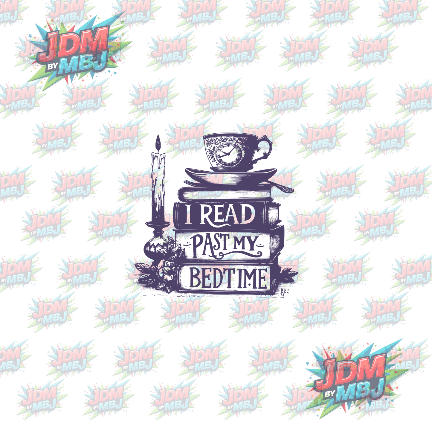 Iron On - I Read Past My Bedtime DTF 20cm