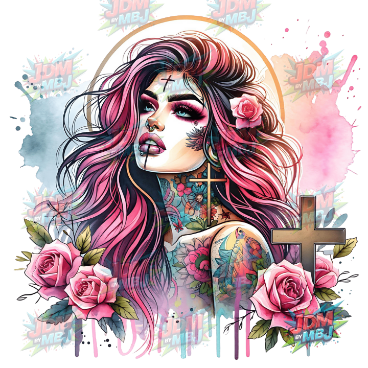 Iron On - Tattoo Girl DTF 25cm