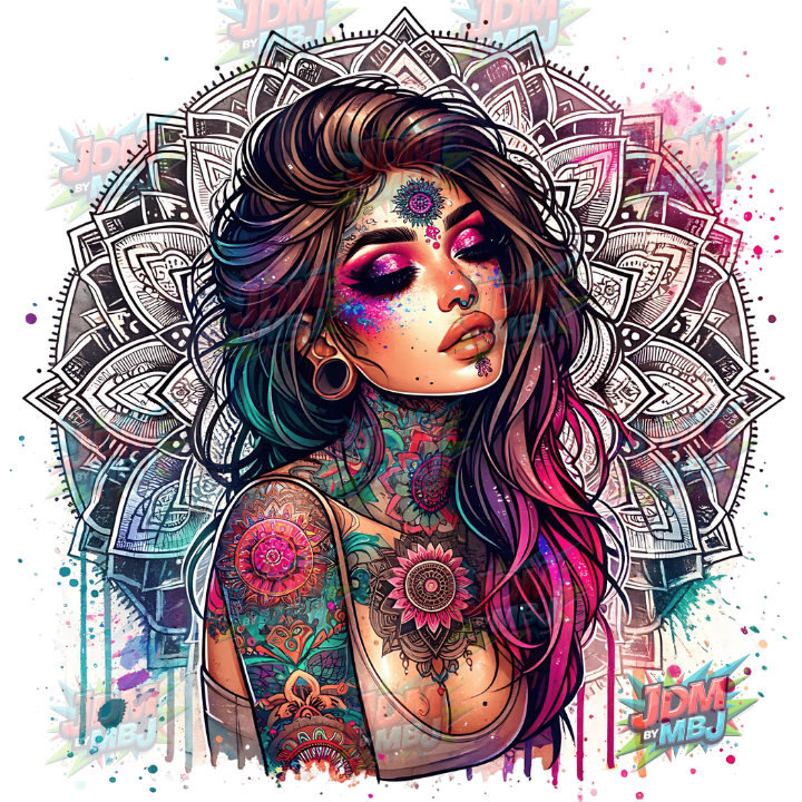 Iron On - Tattoo Girl DTF 25cm