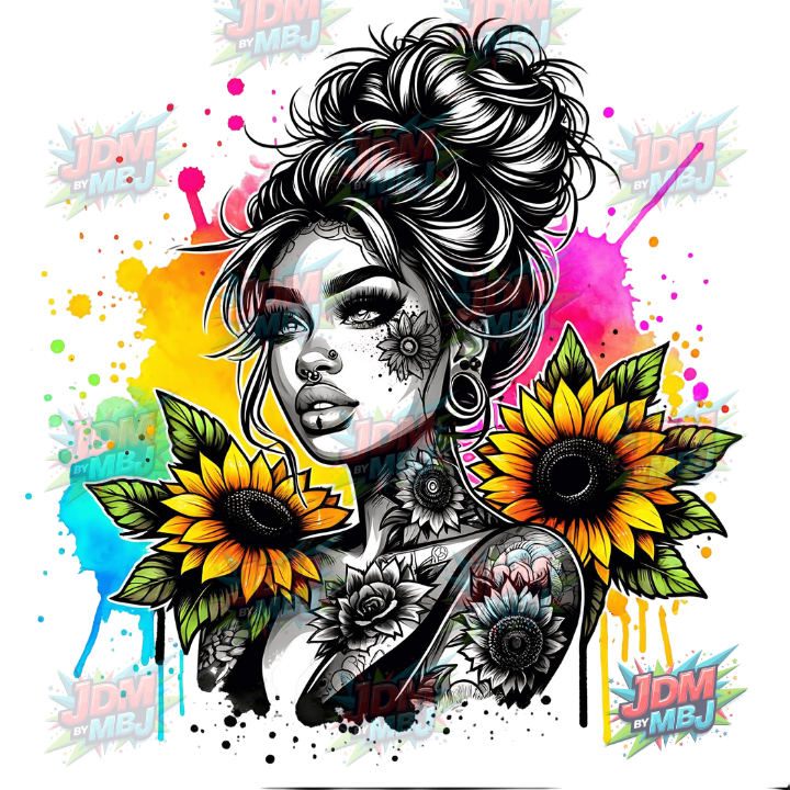 Iron On - Tattoo Girl DTF 25cm