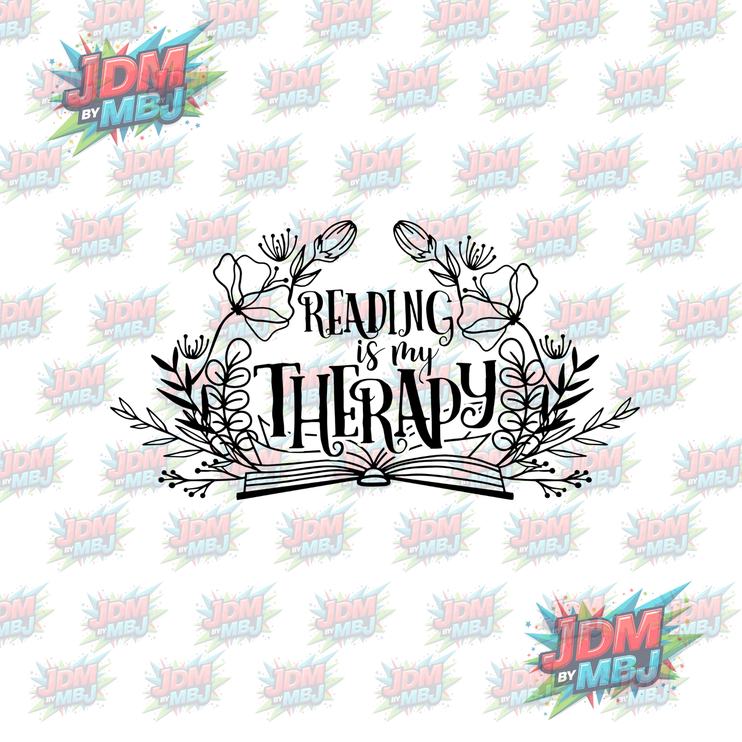 Iron On - Reading is my Therapy DTF 20cm