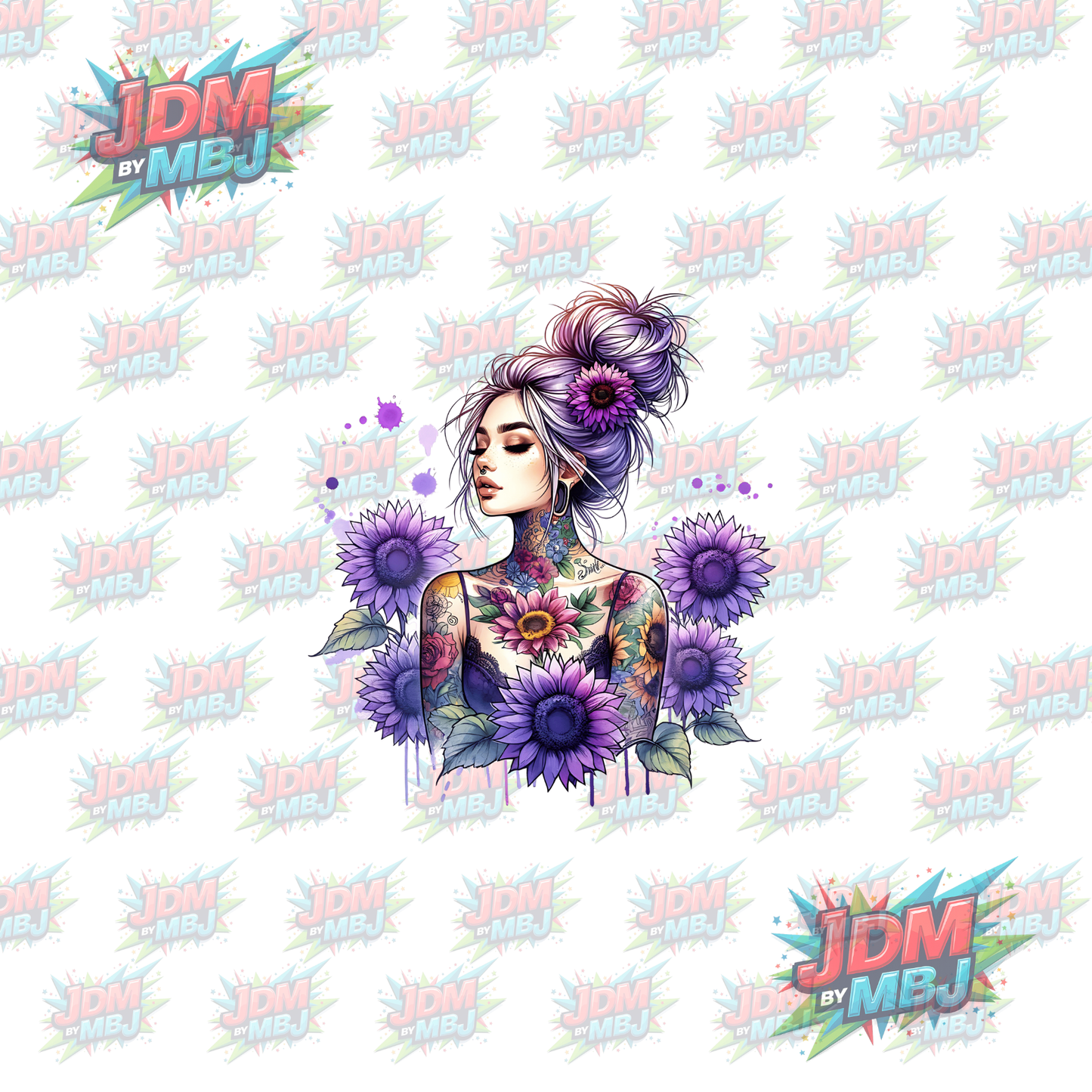 Tatuaje termoadhesivo - Chica tatuada DTF 25 cm