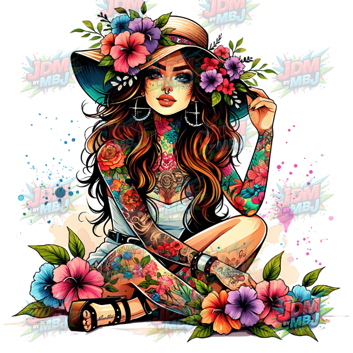 Iron On - Tattoo Girl DTF 25cm