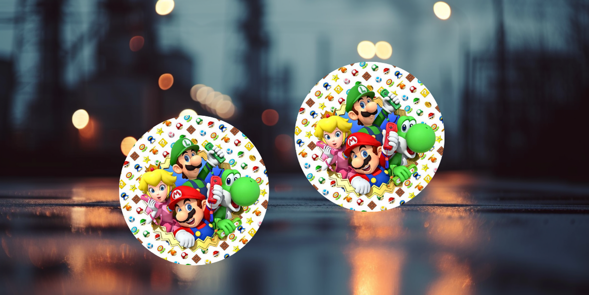 Impresiones de sublimación de posavasos de Super Mario (8 por página)
