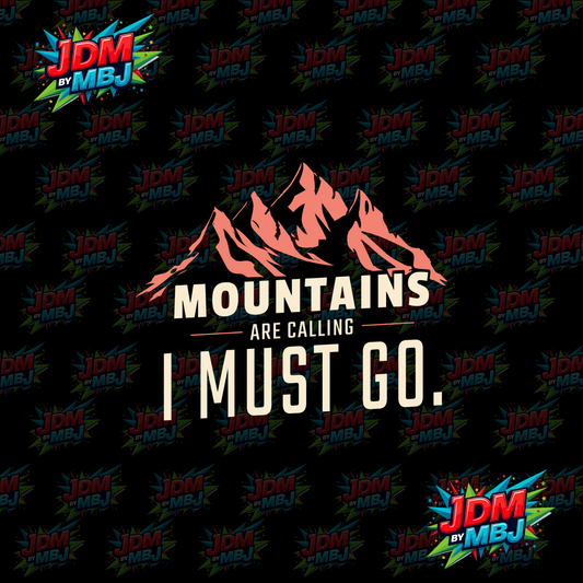 Iron On - The Mountains Are Calling "Camping" DTF 30cm