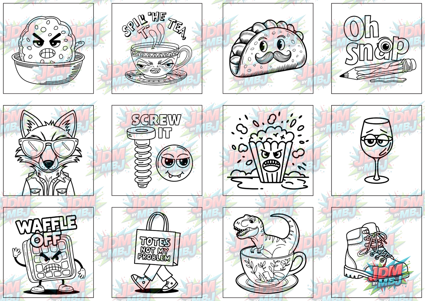 Funny Swearing Digital Colouring Pages