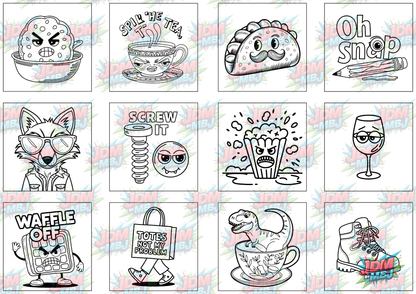 Funny Swearing Digital Colouring Pages