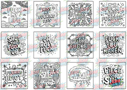 Swear Words "Bold & Easy" Volume 2 Digital Colouring Pages