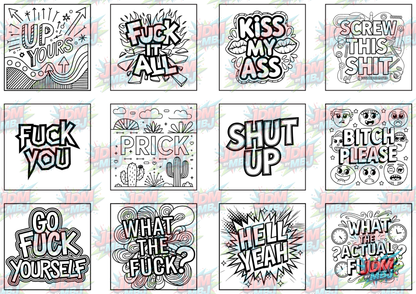 Swear Words "Bold & Easy" Volume 3 Digital Colouring Pages