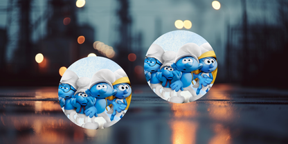 Impresiones de sublimación de posavasos para coche de Pitufo (8 por página)