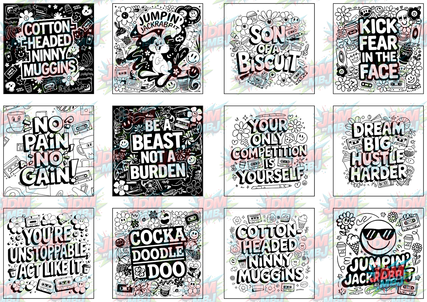 Swear Words "Bold & Easy" Volume 7 Digital Colouring Pages
